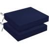 imagedownluxe Outdoor Chair Cushions Set of 4 for Patio Furniture WaterResistant Square Corner Patio Chair Cushions with Ties High Density Foam Outdoor Seat Cushion 185quot X 16quot X 3quot BlackNavy