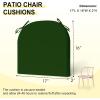 imagedownluxe Outdoor Chair Cushions Set of 4 for Patio Furniture WaterResistant Square Corner Patio Chair Cushions with Ties High Density Foam Outdoor Seat Cushion 185quot X 16quot X 3quot BlackForest Green