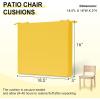 imagedownluxe Outdoor Chair Cushions Set of 4 for Patio Furniture WaterResistant Square Corner Patio Chair Cushions with Ties High Density Foam Outdoor Seat Cushion 185quot X 16quot X 3quot BlackYellow