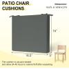 imagedownluxe Outdoor Chair Cushions Set of 4 for Patio Furniture WaterResistant Square Corner Patio Chair Cushions with Ties High Density Foam Outdoor Seat Cushion 185quot X 16quot X 3quot BlackDark Grey