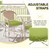 imagedownluxe Outdoor Chair Cushions Set of 4 for Patio Furniture WaterResistant Square Corner Patio Chair Cushions with Ties High Density Foam Outdoor Seat Cushion 185quot X 16quot X 3quot BlackSage Green