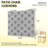 imagedownluxe Outdoor Chair Cushions Set of 4 for Patio Furniture WaterResistant Square Corner Patio Chair Cushions with Ties High Density Foam Outdoor Seat Cushion 185quot X 16quot X 3quot BlackGrey Gourd