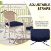 imagedownluxe Outdoor Chair Cushions Set of 4 for Patio Furniture WaterResistant Square Corner Patio Chair Cushions with Ties High Density Foam Outdoor Seat Cushion 185quot X 16quot X 3quot BlackNavy