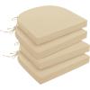 imagedownluxe Outdoor Chair Cushions Set of 4 for Patio Furniture WaterResistant Square Corner Patio Chair Cushions with Ties High Density Foam Outdoor Seat Cushion 185quot X 16quot X 3quot BlackBeige