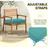 imagedownluxe Outdoor Chair Cushions Set of 4 for Patio Furniture WaterResistant Square Corner Patio Chair Cushions with Ties High Density Foam Outdoor Seat Cushion 185quot X 16quot X 3quot BlackTeal
