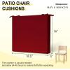 imagedownluxe Outdoor Chair Cushions Set of 4 for Patio Furniture WaterResistant Square Corner Patio Chair Cushions with Ties High Density Foam Outdoor Seat Cushion 185quot X 16quot X 3quot BlackBurgundy