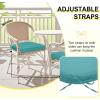 imagedownluxe Outdoor Chair Cushions Set of 4 for Patio Furniture WaterResistant Square Corner Patio Chair Cushions with Ties High Density Foam Outdoor Seat Cushion 185quot X 16quot X 3quot BlackTeal