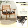 imagedownluxe Outdoor Chair Cushions Set of 4 for Patio Furniture WaterResistant Square Corner Patio Chair Cushions with Ties High Density Foam Outdoor Seat Cushion 185quot X 16quot X 3quot BlackNightbird