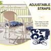 imagedownluxe Outdoor Chair Cushions Set of 4 for Patio Furniture WaterResistant Square Corner Patio Chair Cushions with Ties High Density Foam Outdoor Seat Cushion 185quot X 16quot X 3quot BlackBlue Carp