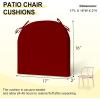 imagedownluxe Outdoor Chair Cushions Set of 4 for Patio Furniture WaterResistant Square Corner Patio Chair Cushions with Ties High Density Foam Outdoor Seat Cushion 185quot X 16quot X 3quot BlackBurgundy