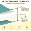 imagedownluxe Outdoor Chair Cushions Set of 4 for Patio Furniture WaterResistant Square Corner Patio Chair Cushions with Ties High Density Foam Outdoor Seat Cushion 185quot X 16quot X 3quot BlackTeal