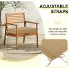 imagedownluxe Outdoor Chair Cushions Set of 4 for Patio Furniture WaterResistant Square Corner Patio Chair Cushions with Ties High Density Foam Outdoor Seat Cushion 185quot X 16quot X 3quot BlackKhaki