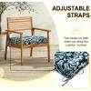 imagedownluxe Outdoor Chair Cushions Set of 4 for Patio Furniture WaterResistant Square Corner Patio Chair Cushions with Ties High Density Foam Outdoor Seat Cushion 185quot X 16quot X 3quot BlackGreen Paramecium
