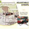 imagedownluxe Outdoor Chair Cushions Set of 4 for Patio Furniture WaterResistant Square Corner Patio Chair Cushions with Ties High Density Foam Outdoor Seat Cushion 185quot X 16quot X 3quot BlackElegant Rose