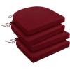 imagedownluxe Outdoor Chair Cushions Set of 4 for Patio Furniture WaterResistant Square Corner Patio Chair Cushions with Ties High Density Foam Outdoor Seat Cushion 185quot X 16quot X 3quot BlackBurgundy