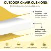 imagedownluxe Outdoor Chair Cushions Set of 4 for Patio Furniture WaterResistant Square Corner Patio Chair Cushions with Ties High Density Foam Outdoor Seat Cushion 185quot X 16quot X 3quot BlackYellow