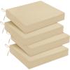 imagedownluxe Outdoor Chair Cushions Set of 4 for Patio Furniture WaterResistant Square Corner Patio Chair Cushions with Ties High Density Foam Outdoor Seat Cushion 185quot X 16quot X 3quot BlackBeige