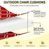 imagedownluxe Outdoor Chair Cushions Set of 4 for Patio Furniture WaterResistant Square Corner Patio Chair Cushions with Ties High Density Foam Outdoor Seat Cushion 185quot X 16quot X 3quot BlackRed Gourd