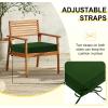 imagedownluxe Outdoor Chair Cushions Set of 4 for Patio Furniture WaterResistant Square Corner Patio Chair Cushions with Ties High Density Foam Outdoor Seat Cushion 185quot X 16quot X 3quot BlackForest Green