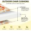 imagedownluxe Outdoor Chair Cushions Set of 4 for Patio Furniture WaterResistant Square Corner Patio Chair Cushions with Ties High Density Foam Outdoor Seat Cushion 185quot X 16quot X 3quot BlackEva Floral