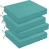 imagedownluxe Outdoor Chair Cushions Set of 4 for Patio Furniture WaterResistant Square Corner Patio Chair Cushions with Ties High Density Foam Outdoor Seat Cushion 185quot X 16quot X 3quot BlackTeal