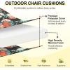 imagedownluxe Outdoor Chair Cushions Set of 4 for Patio Furniture WaterResistant Square Corner Patio Chair Cushions with Ties High Density Foam Outdoor Seat Cushion 185quot X 16quot X 3quot BlackElegant Rose