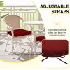imagedownluxe Outdoor Chair Cushions Set of 4 for Patio Furniture WaterResistant Square Corner Patio Chair Cushions with Ties High Density Foam Outdoor Seat Cushion 185quot X 16quot X 3quot BlackBurgundy