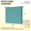 imagedownluxe Outdoor Chair Cushions Set of 4 for Patio Furniture WaterResistant Square Corner Patio Chair Cushions with Ties High Density Foam Outdoor Seat Cushion 185quot X 16quot X 3quot BlackTeal