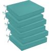 imagedownluxe Outdoor Chair Cushions Set of 4 for Patio Furniture WaterResistant Square Corner Patio Chair Cushions with Ties High Density Foam Outdoor Seat Cushion 185quot X 16quot X 3quot BlackTeal