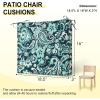 imagedownluxe Outdoor Chair Cushions Set of 4 for Patio Furniture WaterResistant Square Corner Patio Chair Cushions with Ties High Density Foam Outdoor Seat Cushion 185quot X 16quot X 3quot BlackGreen Paramecium