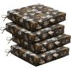 imagedownluxe Outdoor Chair Cushions Set of 4 for Patio Furniture WaterResistant Square Corner Patio Chair Cushions with Ties High Density Foam Outdoor Seat Cushion 185quot X 16quot X 3quot BlackNightbird