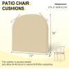 imagedownluxe Outdoor Chair Cushions Set of 4 for Patio Furniture WaterResistant Square Corner Patio Chair Cushions with Ties High Density Foam Outdoor Seat Cushion 185quot X 16quot X 3quot BlackBeige