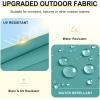 imagedownluxe Outdoor Chair Cushions Set of 4 for Patio Furniture WaterResistant Square Corner Patio Chair Cushions with Ties High Density Foam Outdoor Seat Cushion 185quot X 16quot X 3quot BlackTeal