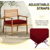 imagedownluxe Outdoor Chair Cushions Set of 4 for Patio Furniture WaterResistant Square Corner Patio Chair Cushions with Ties High Density Foam Outdoor Seat Cushion 185quot X 16quot X 3quot BlackBurgundy