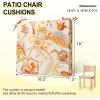 imagedownluxe Outdoor Chair Cushions Set of 4 for Patio Furniture WaterResistant Square Corner Patio Chair Cushions with Ties High Density Foam Outdoor Seat Cushion 185quot X 16quot X 3quot BlackEva Floral