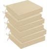imagedownluxe Outdoor Chair Cushions Set of 4 for Patio Furniture WaterResistant Square Corner Patio Chair Cushions with Ties High Density Foam Outdoor Seat Cushion 185quot X 16quot X 3quot BlackBeige