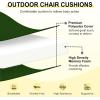 imagedownluxe Outdoor Chair Cushions Set of 4 for Patio Furniture WaterResistant Square Corner Patio Chair Cushions with Ties High Density Foam Outdoor Seat Cushion 185quot X 16quot X 3quot BlackForest Green