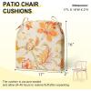 imagedownluxe Outdoor Chair Cushions Set of 4 for Patio Furniture WaterResistant Square Corner Patio Chair Cushions with Ties High Density Foam Outdoor Seat Cushion 185quot X 16quot X 3quot BlackEva Floral