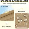 imagedownluxe Outdoor Chair Cushions Set of 4 for Patio Furniture WaterResistant Square Corner Patio Chair Cushions with Ties High Density Foam Outdoor Seat Cushion 185quot X 16quot X 3quot BlackKhaki