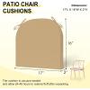 imagedownluxe Outdoor Chair Cushions Set of 4 for Patio Furniture WaterResistant Square Corner Patio Chair Cushions with Ties High Density Foam Outdoor Seat Cushion 185quot X 16quot X 3quot BlackKhaki