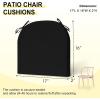imagedownluxe Outdoor Chair Cushions Set of 4 for Patio Furniture WaterResistant Square Corner Patio Chair Cushions with Ties High Density Foam Outdoor Seat Cushion 185quot X 16quot X 3quot BlackBlack
