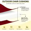 imagedownluxe Outdoor Chair Cushions Set of 4 for Patio Furniture WaterResistant Square Corner Patio Chair Cushions with Ties High Density Foam Outdoor Seat Cushion 185quot X 16quot X 3quot BlackBurgundy