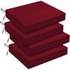 imagedownluxe Outdoor Chair Cushions Set of 4 for Patio Furniture WaterResistant Square Corner Patio Chair Cushions with Ties High Density Foam Outdoor Seat Cushion 185quot X 16quot X 3quot BlackBurgundy
