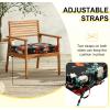 imagedownluxe Outdoor Chair Cushions Set of 4 for Patio Furniture WaterResistant Square Corner Patio Chair Cushions with Ties High Density Foam Outdoor Seat Cushion 185quot X 16quot X 3quot BlackElegant Rose