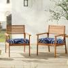 imagedownluxe Outdoor Chair Cushions Set of 4 for Patio Furniture WaterResistant Square Corner Patio Chair Cushions with Ties High Density Foam Outdoor Seat Cushion 185quot X 16quot X 3quot BlackBlue Carp