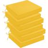 imagedownluxe Outdoor Chair Cushions Set of 4 for Patio Furniture WaterResistant Square Corner Patio Chair Cushions with Ties High Density Foam Outdoor Seat Cushion 185quot X 16quot X 3quot BlackYellow