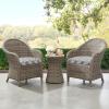 imagedownluxe Outdoor Chair Cushions Set of 4 for Patio Furniture WaterResistant Square Corner Patio Chair Cushions with Ties High Density Foam Outdoor Seat Cushion 185quot X 16quot X 3quot BlackGrey Gourd