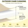 imagedownluxe Outdoor Chair Cushions Set of 4 for Patio Furniture WaterResistant Square Corner Patio Chair Cushions with Ties High Density Foam Outdoor Seat Cushion 185quot X 16quot X 3quot BlackBeige