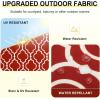imagedownluxe Outdoor Chair Cushions Set of 4 for Patio Furniture WaterResistant Square Corner Patio Chair Cushions with Ties High Density Foam Outdoor Seat Cushion 185quot X 16quot X 3quot BlackRed Gourd
