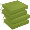 imagedownluxe Outdoor Chair Cushions Set of 4 for Patio Furniture WaterResistant Square Corner Patio Chair Cushions with Ties High Density Foam Outdoor Seat Cushion 185quot X 16quot X 3quot BlackSage Green